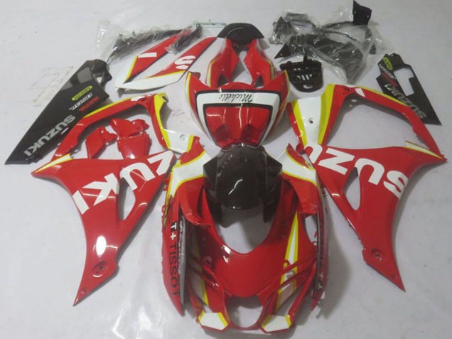 Preisgünstige Suzuki GSXR 1000 Motorrad Verkleidung 2017-2024 - Rot Gelb Weiss