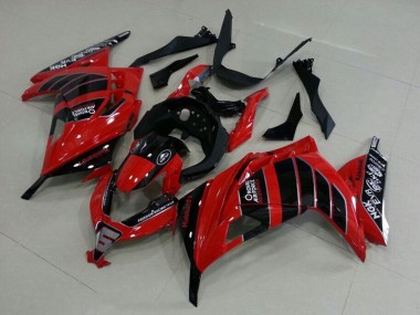 Preisgünstige Kawasaki ZX300R Motorrad Verkleidung 2013-2018 - Rot Schwarz Air Force