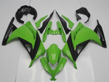 Preisgünstige Kawasaki ZX300R Motorrad Verkleidung 2013-2018 - Grun Matt Schwarz OEM Stil