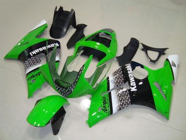 Preisgünstige Kawasaki ZX6R Motorrad Verkleidung 2003-2004 - Grun Weiss Schwarz