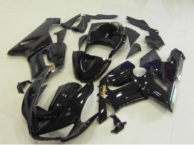 Preisgünstige Kawasaki ZX6R Motorrad Verkleidung 2005-2006 - Glanzendes Schwarz Gold Aufkleber