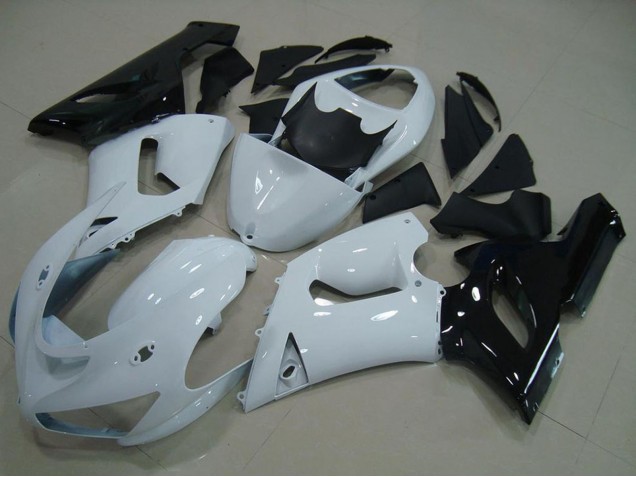 Preisgünstige Kawasaki ZX6R Motorrad Verkleidung 2005-2006 - Weiss Schwarz