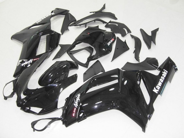 Preisgünstige Kawasaki ZX6R Motorrad Verkleidung 2007-2008 - Glanzendes Schwarz