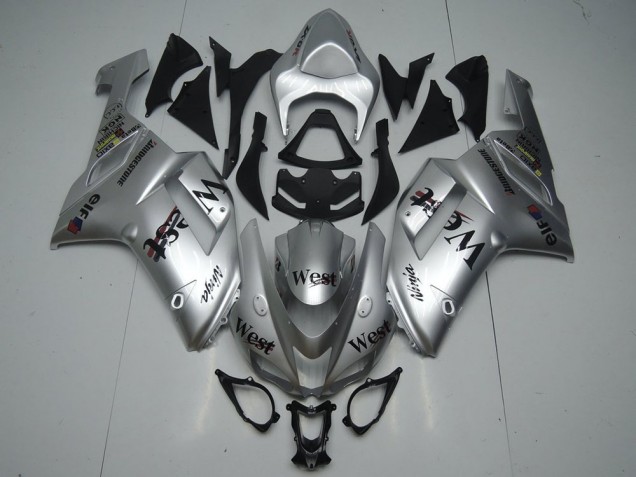 Preisgünstige Kawasaki ZX6R Motorrad Verkleidung 2007-2008 - Silber West