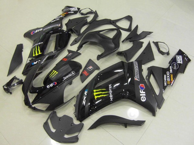 Preisgünstige Kawasaki ZX6R Motorrad Verkleidung 2007-2008 - Schwarz Monster