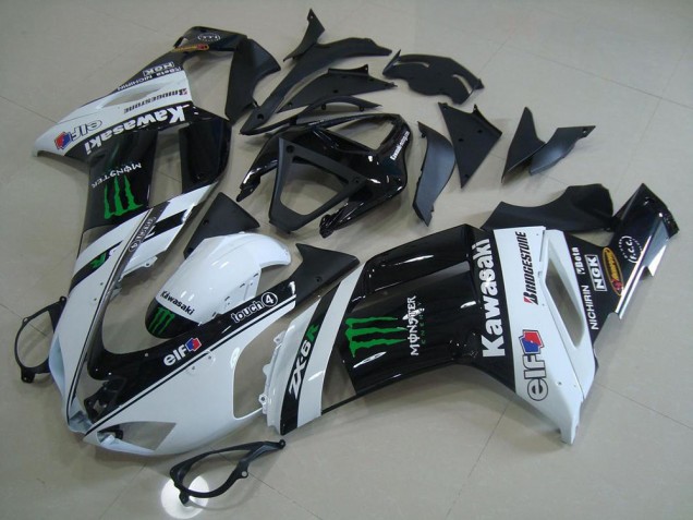Preisgünstige Kawasaki ZX6R Motorrad Verkleidung 2007-2008 - Weiss Monster