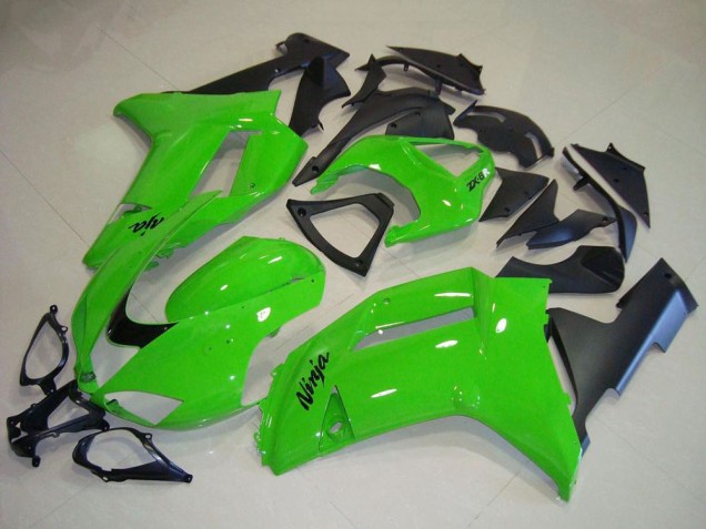 Preisgünstige Kawasaki ZX6R Motorrad Verkleidung 2007-2008 - Grun Matt Schwarz
