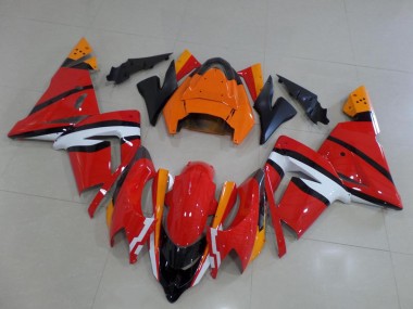 Preisgünstige Kawasaki ZX10R Motorrad Verkleidung 2004-2005 - Orange Schwarz und Weiss