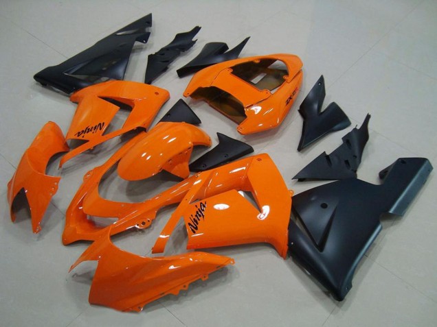 Preisgünstige Kawasaki ZX10R Motorrad Verkleidung 2004-2005 - Orange Matt Schwarz