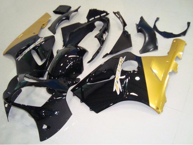 Preisgünstige Kawasaki ZX12R Motorrad Verkleidung 2000-2001 - Glanzendes Schwarz Gold