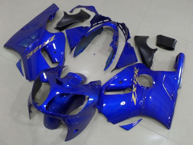 Preisgünstige Kawasaki ZX12R Motorrad Verkleidung 2000-2001 - Blau Gold Aufkleber
