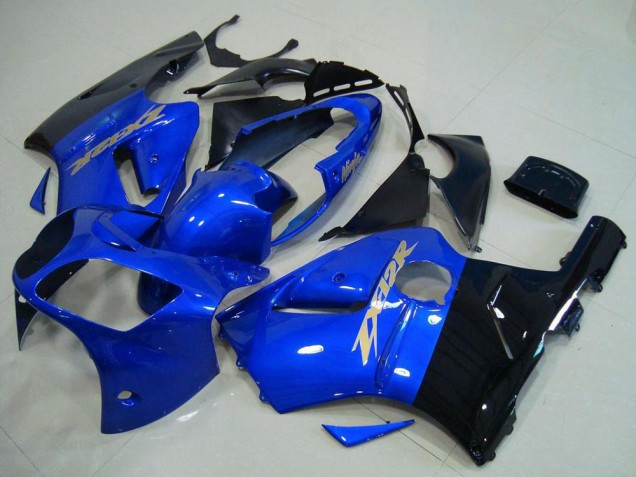 Preisgünstige Kawasaki ZX12R Motorrad Verkleidung 2000-2001 - Blau Glanzendes Schwarz