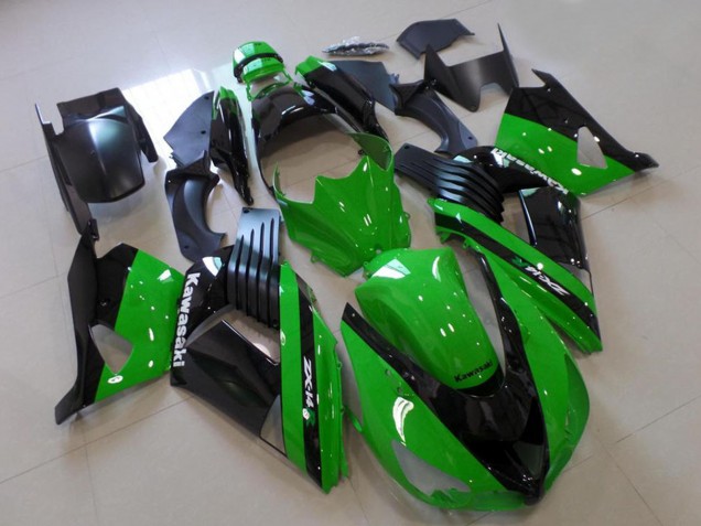 Preisgünstige Kawasaki ZX14R ZZR1400 Motorrad Verkleidung 2006-2011 - Grun Glanzendes Schwarz