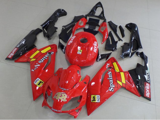 Preisgünstige Aprilia RS125 Motorrad Verkleidung 2006-2011 - Rot Schwarz Gelb