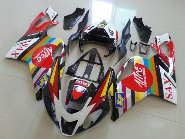 Preisgünstige Aprilia RSV1000 Motorrad Verkleidung 2003-2006 - Weiss Rot Schwarz Grun Gelb Alice Sax