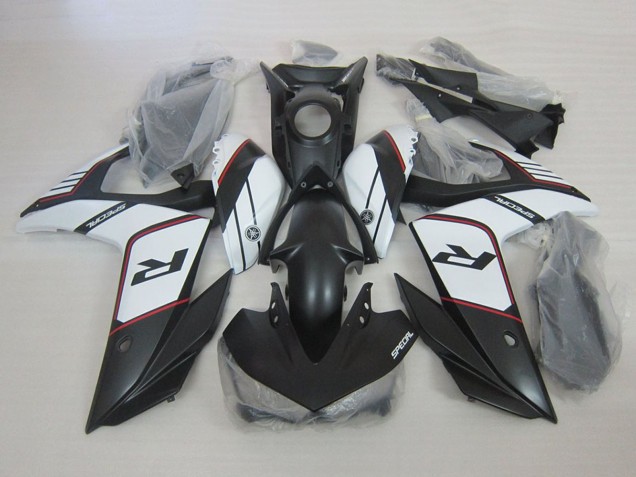 Preisgünstige Yamaha YZF R3 Motorrad Verkleidung 2015-2018 - Weiss Matt Schwarz