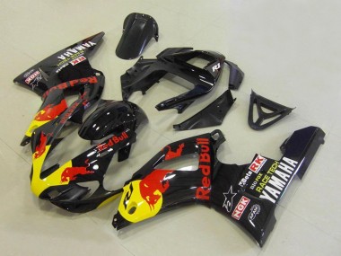 Preisgünstige Yamaha YZF R1 Motorrad Verkleidung 2000-2001 - Glanzendes Schwarz Gelb Red Bull