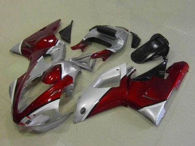 Preisgünstige Yamaha YZF R1 Motorrad Verkleidung 2000-2001 - Silber Kastanienbraun Rot