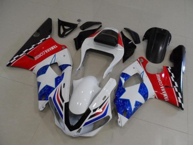 Preisgünstige Yamaha YZF R1 Motorrad Verkleidung 2000-2001 - Weiss Rot Blau Schwarz Corse