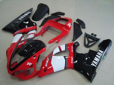 Preisgünstige Yamaha YZF R1 Motorrad Verkleidung 2000-2001 - Rot Weiss Glanzendes Schwarz