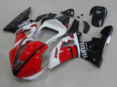 Preisgünstige Yamaha YZF R1 Motorrad Verkleidung 2000-2001 - Rot Weiss Glanzendes Schwarz Rennen Version