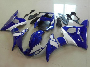 Preisgünstige Yamaha YZF R6 Motorrad Verkleidung 2003-2004 - Blau Weiss Silber