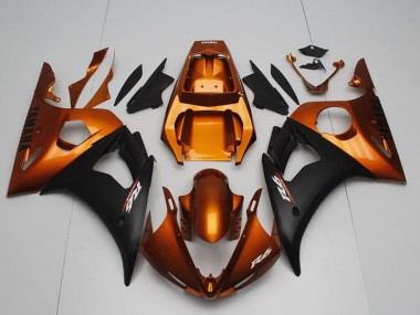 Preisgünstige Yamaha YZF R6 Motorrad Verkleidung 2003-2004 - Orange Matt Schwarz