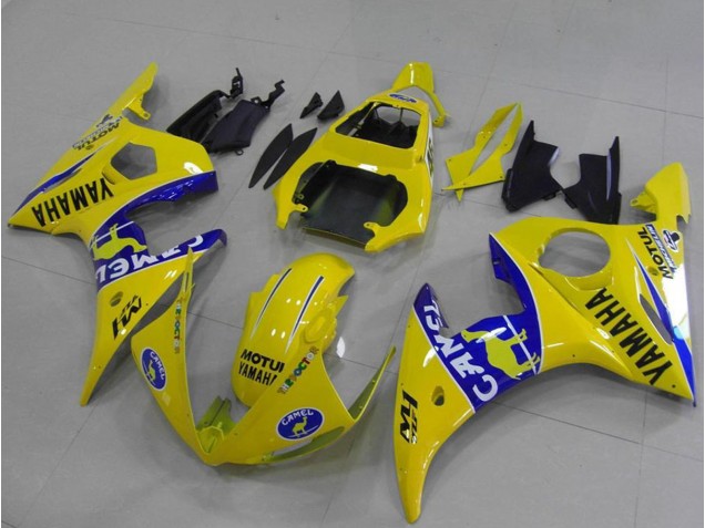 Preisgünstige Yamaha YZF R6 Motorrad Verkleidung 2003-2004 - Gelb Blau Kamel