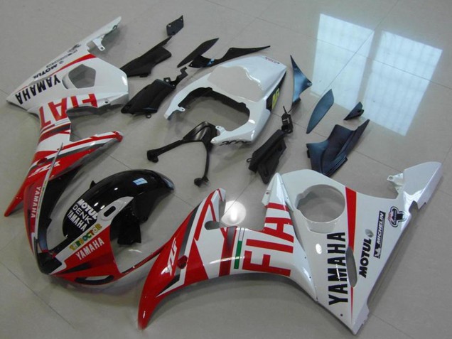 Preisgünstige Yamaha YZF R6 Motorrad Verkleidung 2003-2004 - Weiss Rot Fiat Michelin Motul