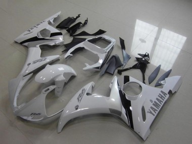 Preisgünstige Yamaha YZF R6 Motorrad Verkleidung Kit 2003-2004 - Weiss Glanzendes Schwarz