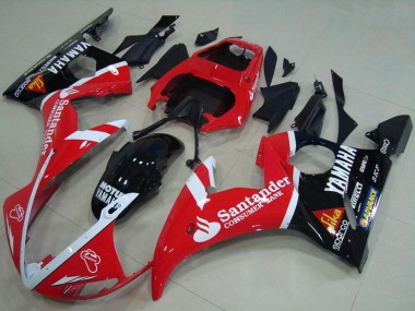 Preisgünstige Yamaha YZF R6 Motorrad Verkleidung 2003-2004 - Rot Weiss Glanzendes Schwarz Santunder Motul