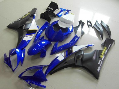 Preisgünstige Yamaha YZF R6 Motorrad Verkleidung 2006-2007 - Weiss Blau Matt Schwarz Motul Michelin