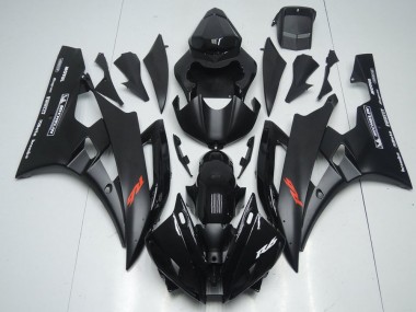 Preisgünstige Yamaha YZF R6 Motorrad Verkleidung 2006-2007 - Glanzendes Schwarz Matt Schwarz Rot Motul Michelin