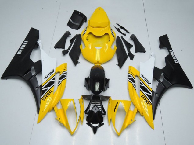 Preisgünstige Yamaha YZF R6 Motorrad Verkleidung 2006-2007 - Gelb Weiss Schwarz OEM Stil