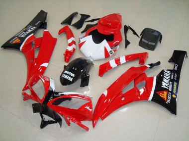 Preisgünstige Yamaha YZF R6 Motorrad Verkleidung 2006-2007 - Rot Weiss Glanzendes Schwarz Motul