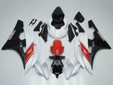 Preisgünstige Yamaha YZF R6 Motorrad Verkleidung 2006-2007 - Weiss Rot Matt Schwarz