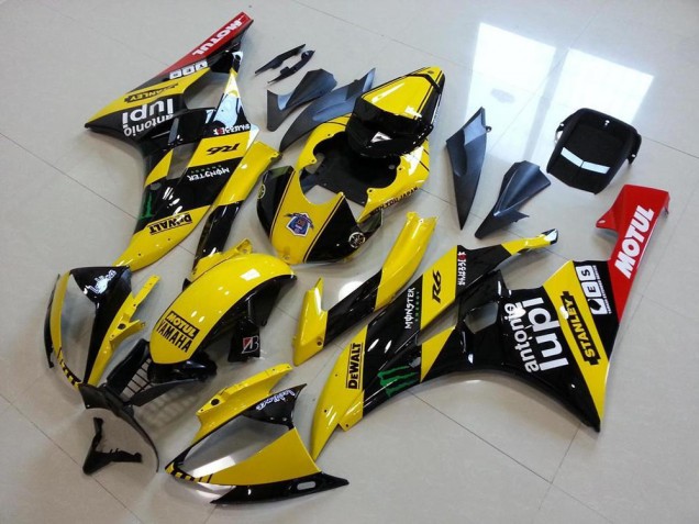 Preisgünstige Yamaha YZF R6 Motorrad Verkleidung 2006-2007 - Gelb Glanzendes Schwarz Rot Grun Motul Monster