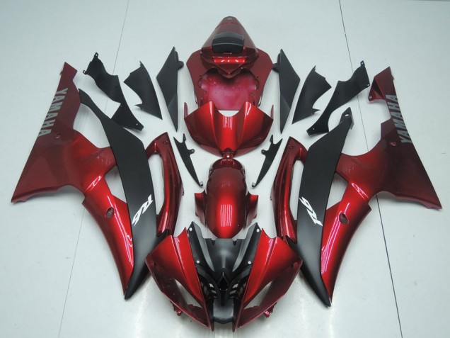 Preisgünstige Yamaha YZF R6 Motorrad Verkleidung 2008-2016 - Rot Matt Schwarz