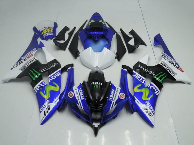 Preisgünstige Yamaha YZF R6 Motorrad Verkleidung 2008-2016 - Blau Weiss Glanzendes Schwarz Grun Monster MoviStar Yamalube ENEOS