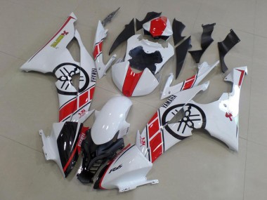 Preisgünstige Yamaha YZF R6 Motorrad Verkleidungen Kit 2008-2016 - Weiss Rot Glanzendes Schwarz