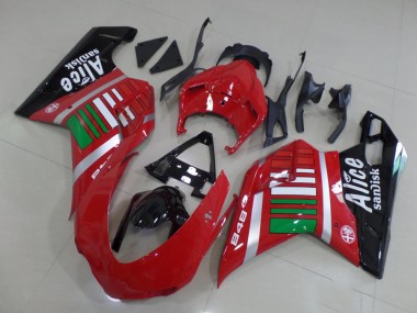 Preisgünstige Ducati 848 Motorrad Verkleidung 2007-2014 - Rot Silber Grun Glanzendes Schwarz Alice Sundisk