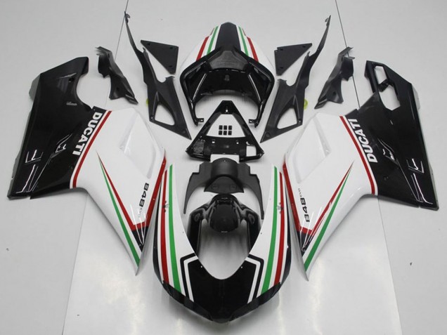 Preisgünstige Ducati 848 Motorrad Verkleidung Kit 2007-2014 - Weiss Rot Grun Glanzendes Schwarz