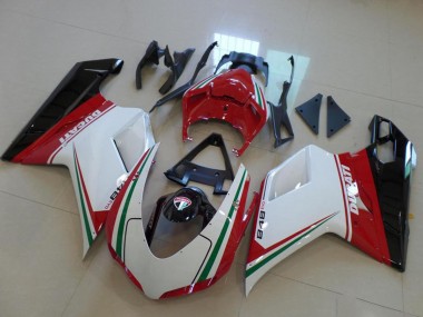 Preisgünstige Ducati 848 Motorrad Verkleidung 2007-2014 - Weiss Rot Grun Glanzendes Schwarz