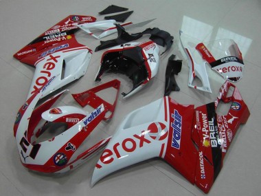 Preisgünstige Ducati 848 1098 1198 Motorrad Verkleidung 2007-2014 - Weiss Rot Glanzendes Schwarz Valsir Xerox OEM Stil 21