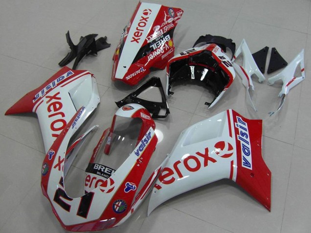 Preisgünstige Ducati 848 1098 1198 Motorrad Verkleidung 2007-2014 - Weiss Rot Glanzendes Schwarz Valsir Xerox OEM Stil 21