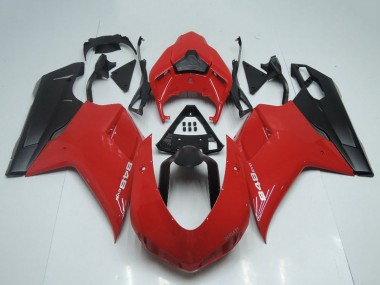 Preisgünstige Ducati 848 Motorrad Verkleidung 2007-2014 - Rot Matt Schwarz OEM Stil