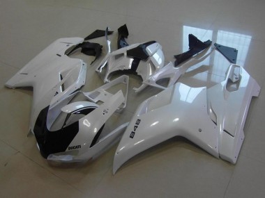 Preisgünstige Ducati 848 Motorrad Verkleidung 2007-2014 - Glanzendes Weiss