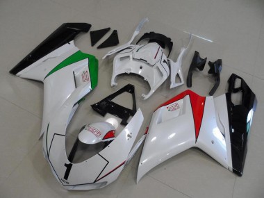 Preisgünstige Ducati 848 1098 1198 Motorrad Verkleidung 2007-2014 - Glanzendes Weiss Rot Grun Glanzendes Schwarz
