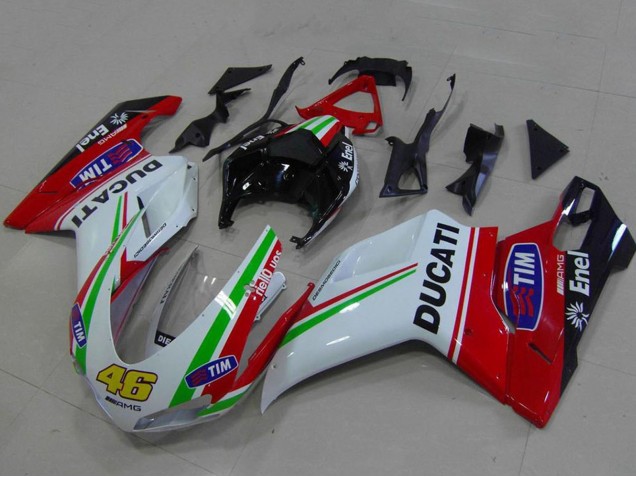 Preisgünstige Ducati 848 1098 1198 Motorrad Verkleidung 2007-2014 - Weiss Rot Grun Glanzendes Schwarz Gelb 46