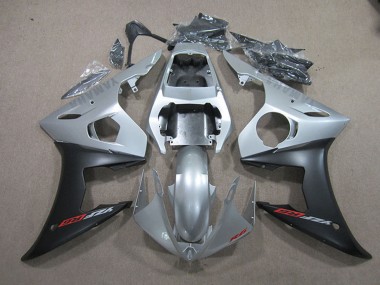Preisgünstige Yamaha YZF R6 Motorrad Verkleidung 2003-2004 - Silber Matt Schwarz